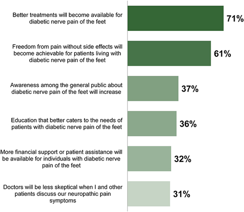 Figure 9 Future expectations of patients with diabetic nerve pain of the feet (Question 31).