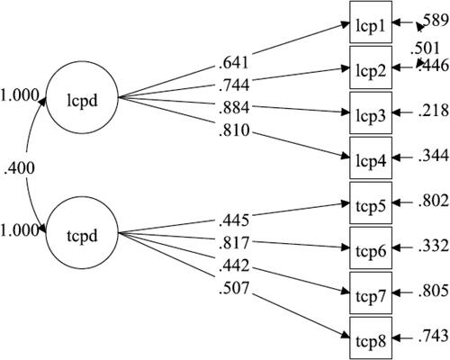 Figure 3. Standardized factor loading of PB questionnaire.