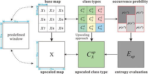 Figure 1. Basic scheme of entropy evaluation algorithm for upscaled maps.