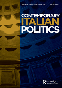 Cover image for Contemporary Italian Politics, Volume 8, Issue 3, 2016