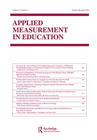 Cover image for Applied Measurement in Education, Volume 33, Issue 4, 2020