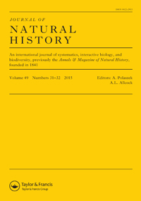 Cover image for Journal of Natural History, Volume 49, Issue 31-32, 2015