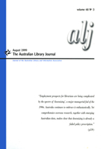 Cover image for The Australian Library Journal, Volume 48, Issue 3, 1999