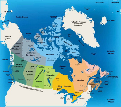 Figure 1. Map of Canada, provinces and territories. *Image credit: Esra Ogunday Bakir/shutterstock.com. Reproduced with permission.