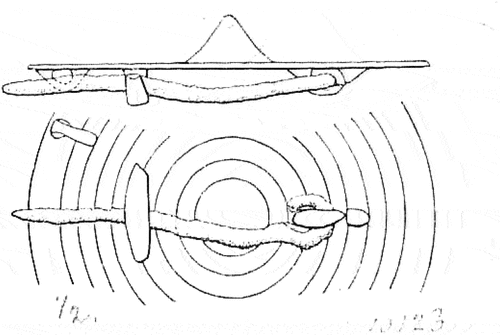 Fig. 4. Fastening pin on the back of ornamental plate/disc shaped jewellery of bronze from Ransten, Södermanland (SHM 13771). Swedish History Museum.