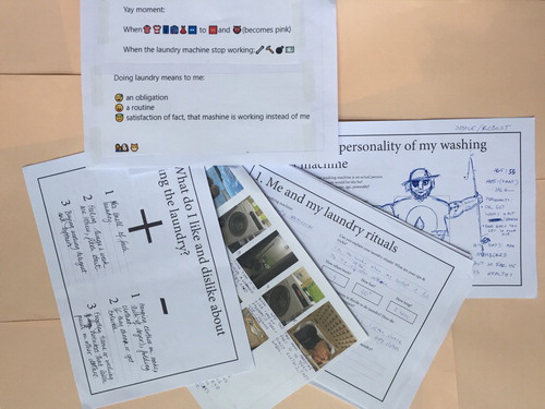 Figure 2. Extracts from the sensitizer booklets filled in by the participants.