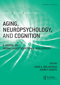 Cover image for Aging, Neuropsychology, and Cognition, Volume 23, Issue 5, 2016