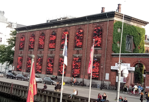 Figure 1. Ai Weiwei’s installation consisting of discarded life vests at Kunsthal Charlottenborg, Copenhagen, June 2017 (photo by author).