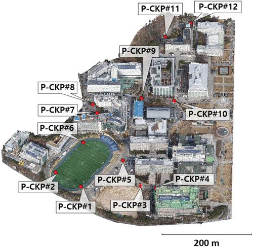 Figure 6. UAV-based photogrammetry point cloud and CKP distribution.