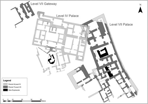 Figure 5. The plan of the Royal Precinct with standing monuments from the 1930s excavations.