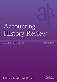 Cover image for Accounting History Review, Volume 25, Issue 3, 2015