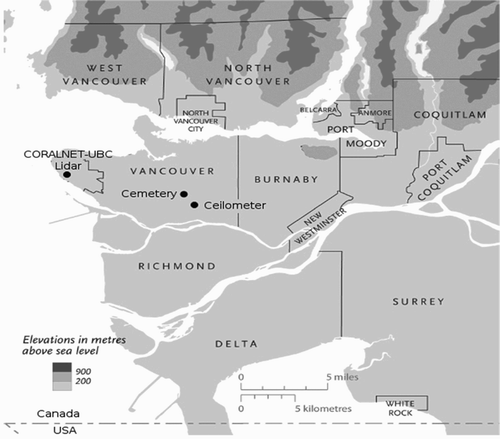 Fig. 1 Map showing the western Lower Fraser Valley and sites mentioned in the text.