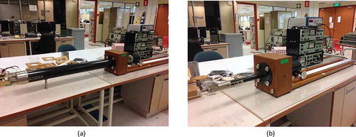 Figure 1. Standing wave apparatus with (a) large tube for low frequency range and (b) small tube for high frequency range.