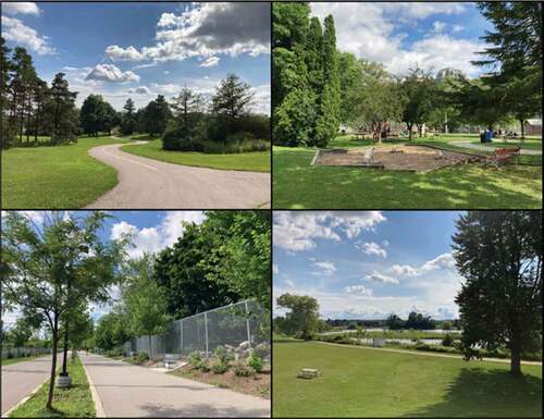 Images of Waterloo parks and greenspaces, Canada. Photos: The authors.