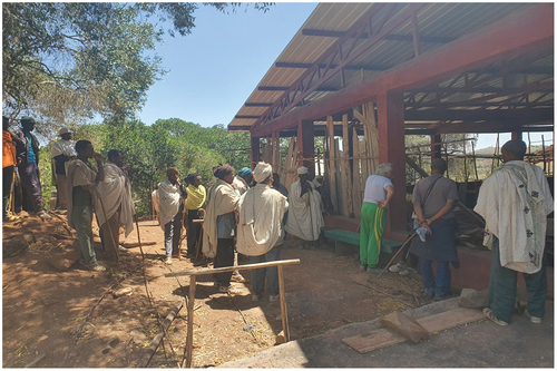 Figure 14. The author with guests and local communities visiting the current conservation practice.