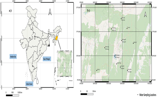 Figure 2. (a) Geological Map and (b) On-Site Map of Groundwater sampling locations.