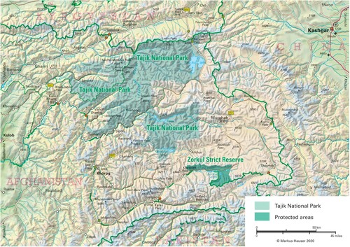 Figure 1. Map of Tajik National Park.Source: © Markus Hauser. Reuse not permitted.