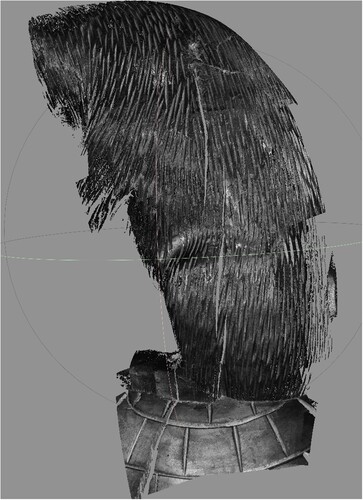 Figure 9. Screenshot of structured light scanned results showing the area of the object that was recorded.