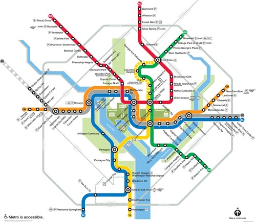 Figure 1. Washington DC metro network map. Source: www.wmata.com