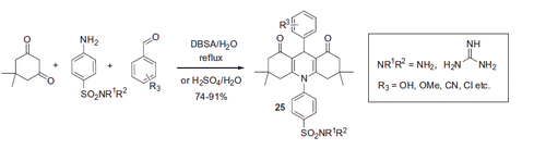 Scheme 11. Preparation of acridine-based sulfonamides 25 via the Hantzsch reaction.