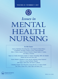 Cover image for Issues in Mental Health Nursing, Volume 40, Issue 9, 2019