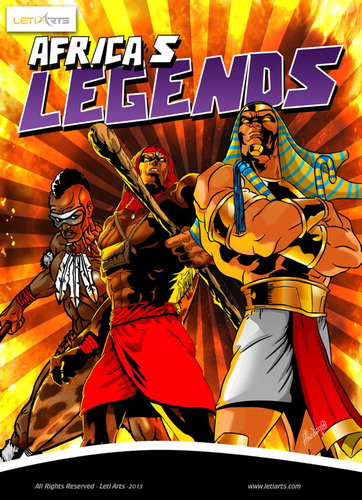 Figure 2. Cover of the comic Africa’s Legends, as portrayed in Africa’s Legends. © Leti Arts.