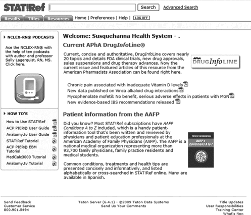 FIGURE 3 STAT!Ref home page. Used with permission.