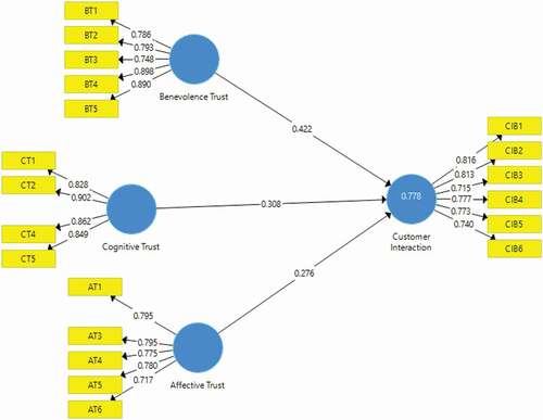 Figure 1. Results of the structural equation model analysis