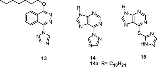 Figure 4. Structures of 1-substituted-1,2,4-triazoles (13–15).