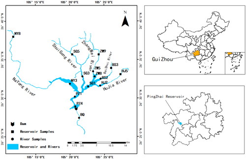 Figure 1. Location of the Pingzhai Reservoir.