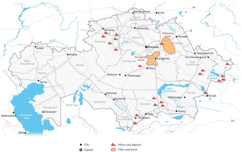 Figure 3. Kazakhstan’s major coal basinsCitation15