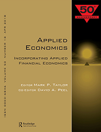 Cover image for Applied Economics, Volume 50, Issue 18, 2018
