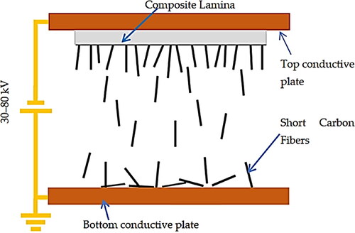 Figure 8. Schematic of the wet electro-flocking method.