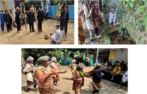Pictures 1, 2, 3. Lodong and Otib harness dance by traditional leaders praying in the Cikahuripan River.Source: Primary Data collected by the authors.
