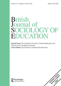 Cover image for British Journal of Sociology of Education, Volume 43, Issue 4, 2022