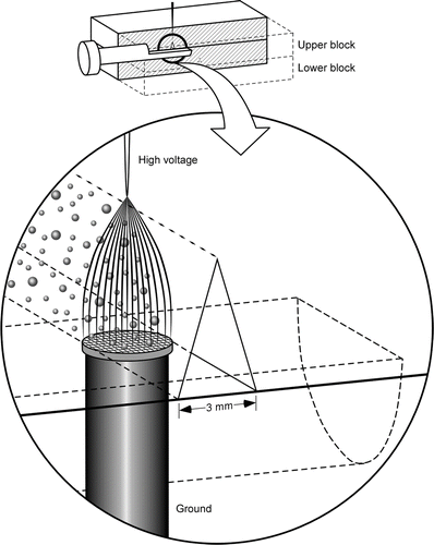 FIG. 2 Schematic of the collection region of the prototype ESP.