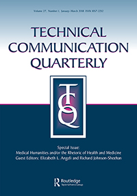 Cover image for Technical Communication Quarterly, Volume 27, Issue 1, 2018