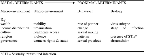 Figure 1.  Determinants of susceptibility to HIV.