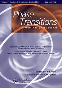 Cover image for Phase Transitions, Volume 91, Issue 9-10, 2018