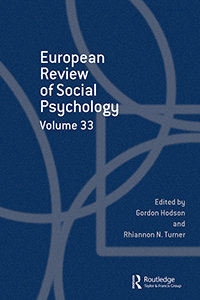 Cover image for European Review of Social Psychology, Volume 33, Issue 1, 2022