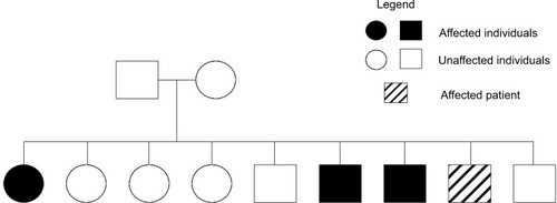 Figure 1 Family heredogram showing the patient’s affected family members.