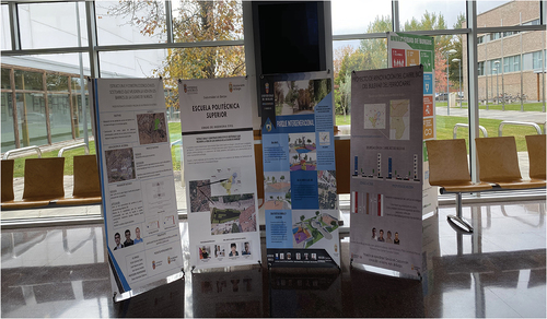 Figure 7. Public exhibition of the projects, at the Faculty of Civil Engineering of the University of Burgos.