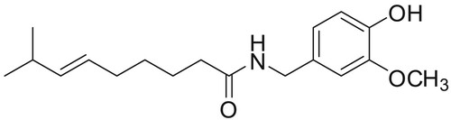 Figure 1. Chemical structure of the Capsaicin compound.