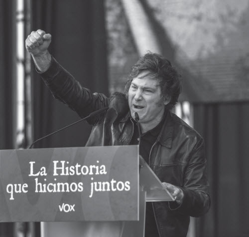 Javier Milei speaks at a festival put on by Vox in Madrid, Spain, October 2022. (VOX ESPAÑA / CC0)