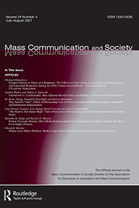 Cover image for Mass Communication and Society, Volume 24, Issue 4, 2021