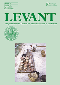 Cover image for Levant, Volume 55, Issue 1, 2023