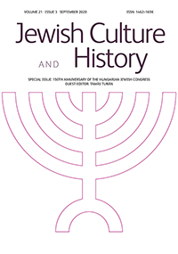 Cover image for Jewish Culture and History, Volume 21, Issue 3, 2020