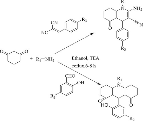 Scheme 37. Cyclocondensation reaction to synthesize quinolines using ethanol and TEA.