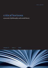 Cover image for Critical Horizons, Volume 17, Issue 1, 2016