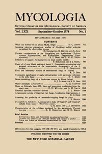 Cover image for Mycologia, Volume 70, Issue 5, 1978